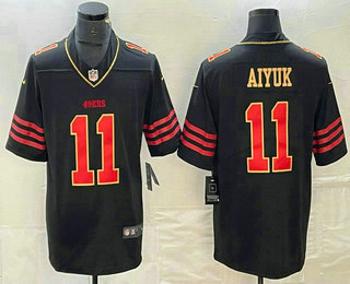 Men's San Francisco 49ers #11 Brandon Aiyuk White Gold Fashion Vapor Limited Stitched Jersey