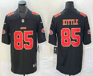 Men's San Francisco 49ers #85 George Kittle Black Red Fashion Vapor Limited Stitched Jersey