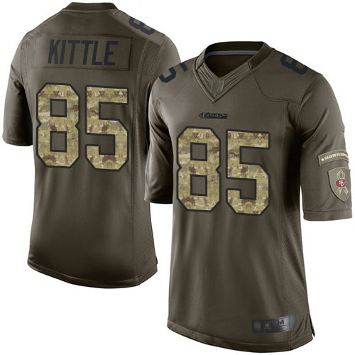 49ers #85 George Kittle Green Men's Stitched Football Limited 2015 Salute To Service Jersey