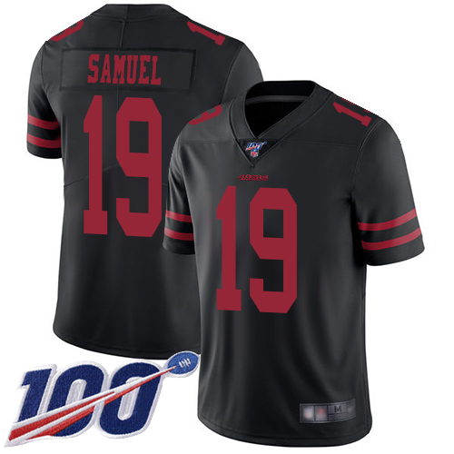 Nike 49ers #19 Deebo Samuel Black Alternate Men's Stitched NFL 100th Season Vapor Limited Jersey