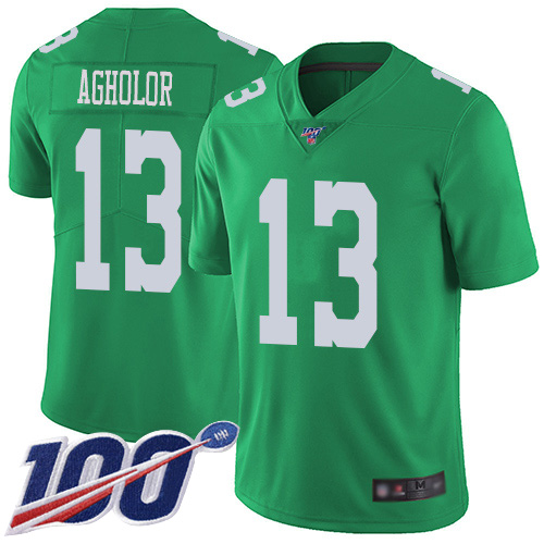 Nike Eagles #13 Nelson Agholor Green Men's Stitched NFL Limited Rush 100th Season Jersey