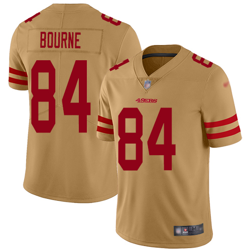 San Francisco 49ers Men's #84 Kendrick Bourne Gold Limited Inverted Legend Jersey