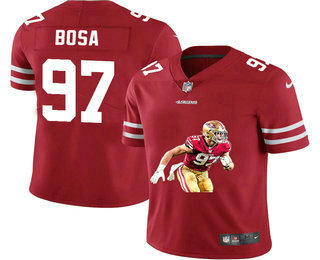 Men's San Francisco 49ers #97 Nick Bosa Red Player Portrait Edition 2020 Vapor Untouchable Stitched NFL Nike Limited Jersey