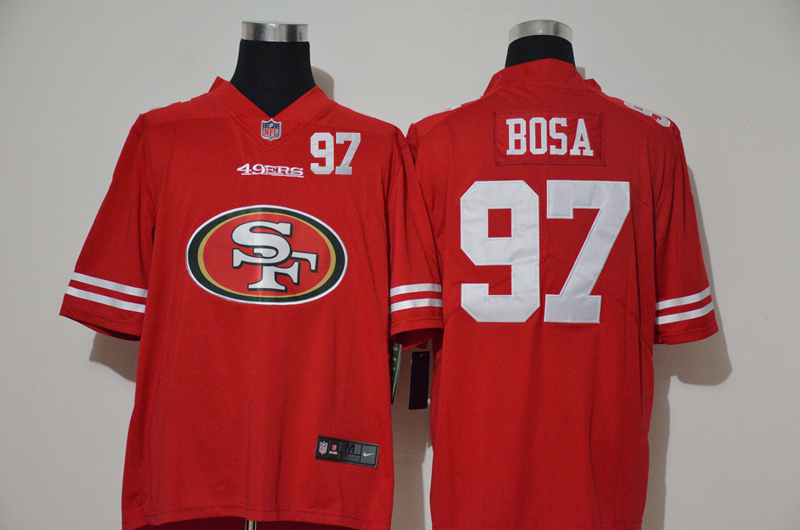 Men's San Francisco 49ers #97 Nick Bosa Red 2020 Big Logo Number Vapor Untouchable Stitched NFL Nike Fashion Limited Jersey