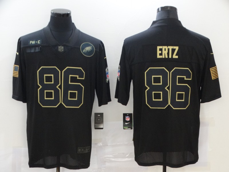 Men's Philadelphia Eagles #86 Zach Ertz Black 2020 Salute To Service Stitched NFL Nike Limited Jersey