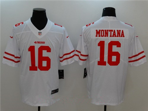 Men's San Francisco 49ers #16 Joe Montana White 2017 Vapor Untouchable Stitched NFL Nike Limited Jersey