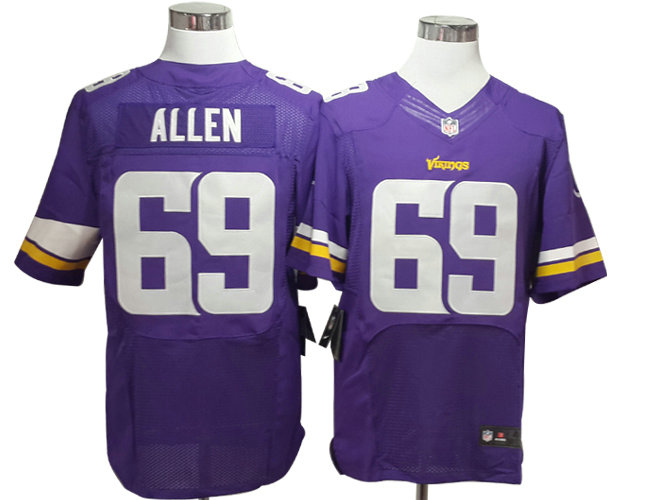 Size 60 4XL Jared Allen Minnesota Vikings #69 Purple Stitched Nike Elite Jersey