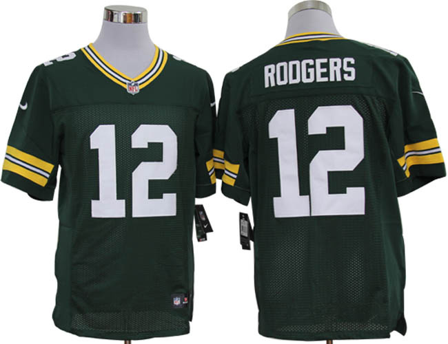 Size 60 4XL-Aaron Rodgers Green Bay Packers #12 Green Stitched Nike Elite NFL Jerseys