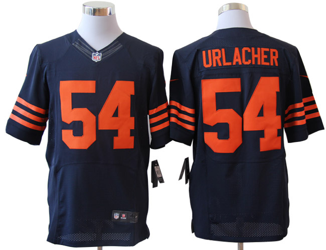 Size 60 4XL-Brian Urlacher Chicago Bears #54 Blue&Orange Stitched Nike Elite NFL Jerseys