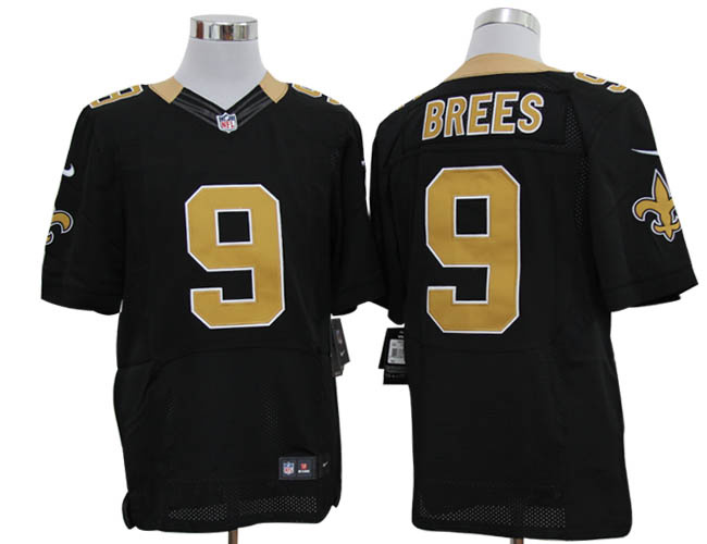 Size 60 4XL-Drew Brees New Orleans Saints #9 Black Stitched Nike Elite NFL Jerseys