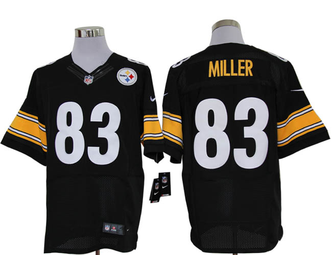 Size 60 4XL-Heath Miller Pittsburgh Steelers #83 Black Stitched Nike Elite NFL Jerseys