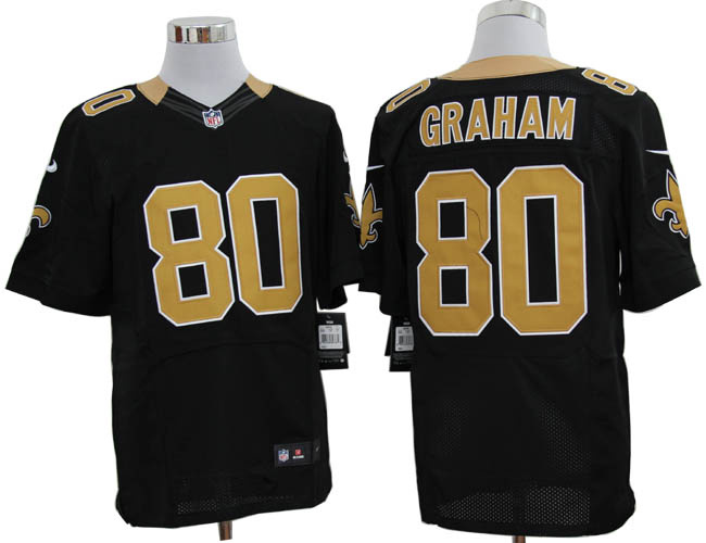 Size 60 4XL-Jimmy Graham New Orleans Saints #80 Black Stitched Nike Elite NFL Jerseys