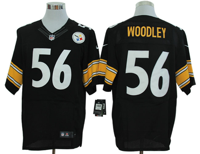 Size 60 4XL-Lamarr Woodley Pittsburgh Steelers #56 Black Stitched Nike Elite NFL Jerseys