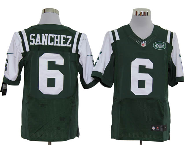 Size 60 4XL-Mark Sanchez New York Jets #6 Green Stitched Nike Elite NFL Jerseys