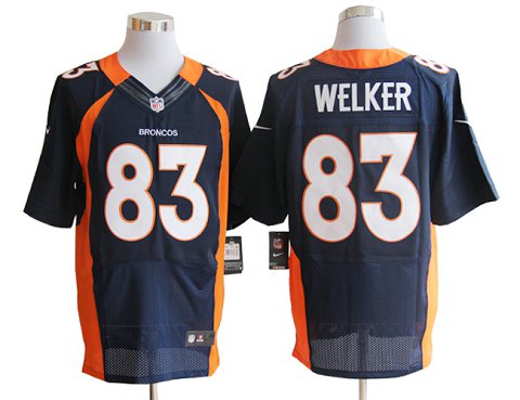 Size 60 4XL-Welker Denver Broncos #83 Blue Stitched Nike Elite NFL Jerseys