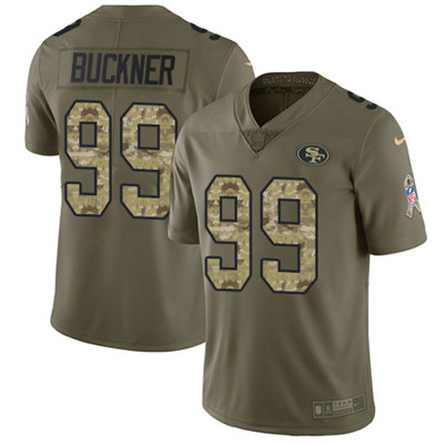 Nike 49ers #99 DeForest Buckner Olive Camo Men's Stitched NFL Limited 2017 Salute To Service Jersey