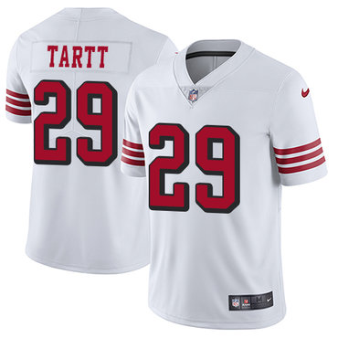 Nike 49ers #29 Jaquiski Tartt White Rush Men's Stitched NFL Vapor Untouchable Limited Jersey