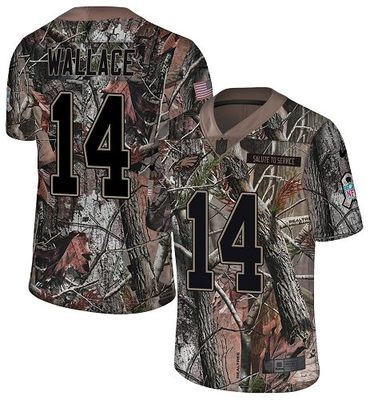 Nike Eagles #14 Mike Wallace Camo Men's Stitched NFL Limited Rush Realtree Jersey