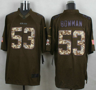 Men's San Francisco 49ers #53 NaVorro Bowman Green Salute to Service 2015 NFL Nike Limited Jersey