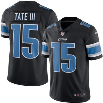 Men's Detroit Lions #15 Golden Tate Nike Black Color Rush Limited Jersey