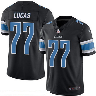 Men's Detroit Lions #77 Cornelius Lucas Black 2016 Color Rush Stitched NFL Nike Limited Jersey