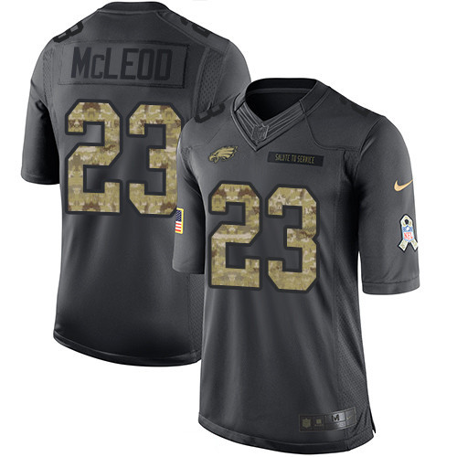 Men's Philadelphia Eagles #23 Rodney McLeod Black Anthracite 2016 Salute To Service Stitched NFL Nike Limited Jersey