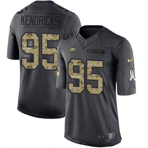 Men's Philadelphia Eagles #95 Mychal Kendricks Black Anthracite 2016 Salute To Service Stitched NFL Nike Limited Jersey