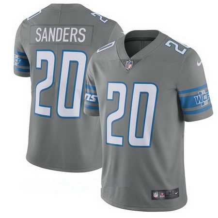 Men's Detroit Lions #20 Barry Sanders Nike Steel 2017 Color Rush Limited Jersey