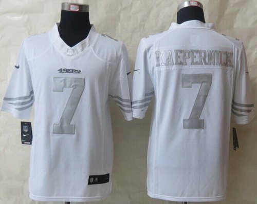 Nike San Francisco 49ers #7 Colin Kaepernick Platinum White Limited Jersey