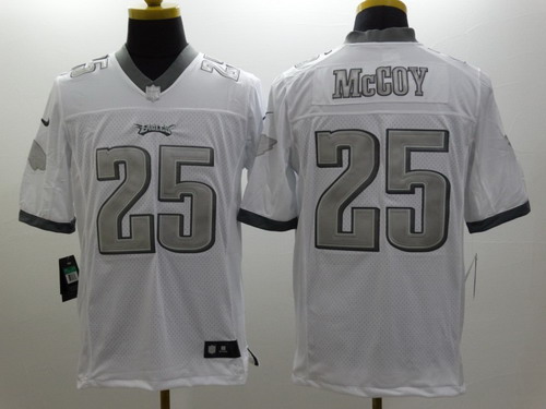 Nike Philadelphia Eagles #25 LeSean McCoy Platinum White Limited Jersey