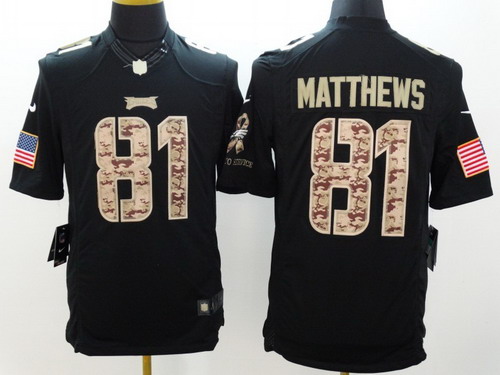 Nike Philadelphia Eagles #81 Jordan Matthews Salute to Service Black Limited Jersey