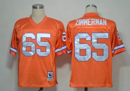 Men's Denver Broncos #65 Gary Zimmerman Orange Throwback Jersey