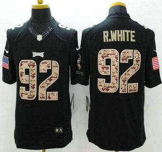 Philadelphia Eagles #92 Reggie White Nike Salute to Service Nike Black Limited Jersey