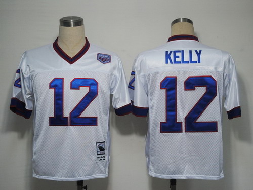 Buffalo Bills #12 Jim Kelly White Throwback Jersey