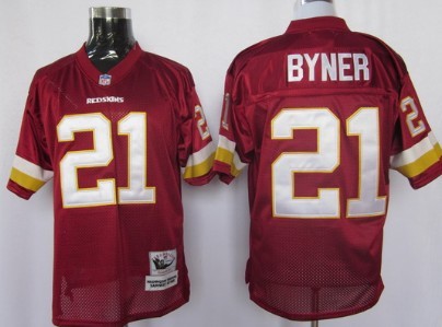 Washington Redskins #21 Earnest Byner Red Throwback Jersey