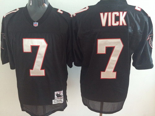 Atlanta Falcons #7 Michael Vick Black Throwback Jersey