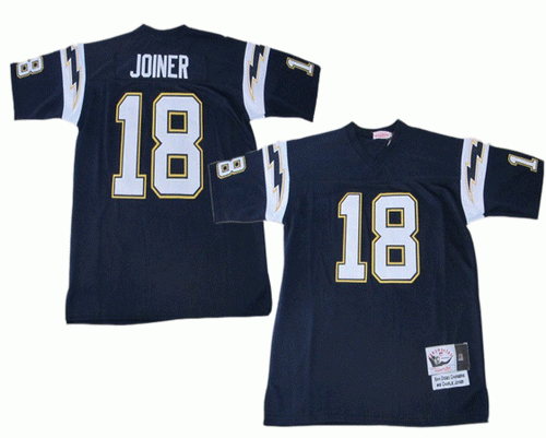 San Diego Chargers #18 Charlie Joiner Dark Blue Throwback Jersey