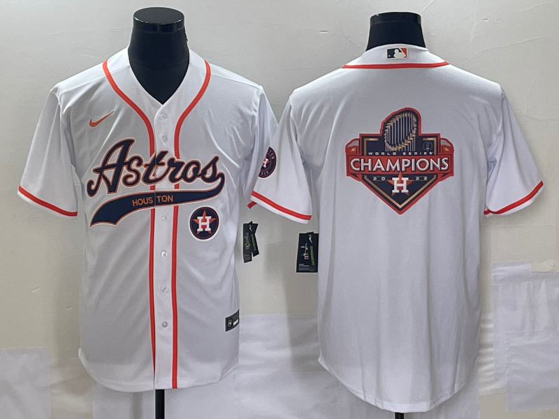 Men's Houston Astros White Team Big Logo Cool Base Stitched Baseball Jersey4