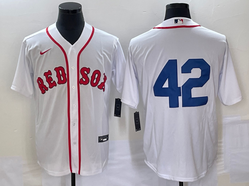 Men's Boston Red Sox #42 Jackie Robinson White Cool Base Stitched Baseball Jersey