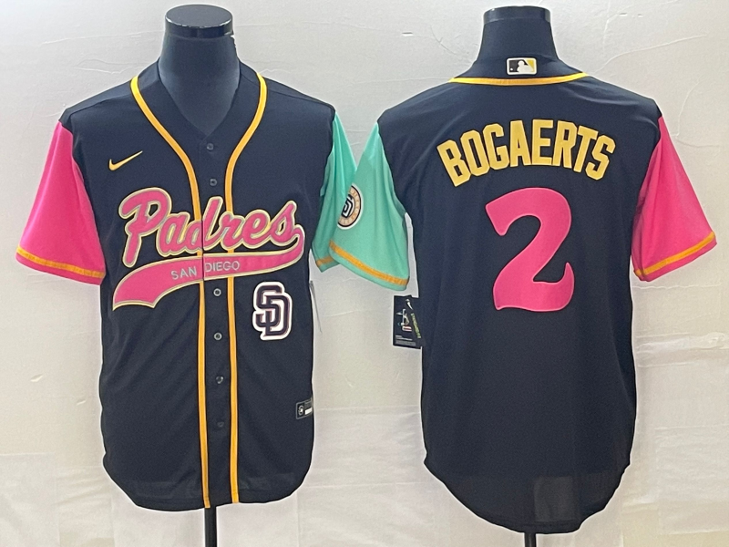 Men's San Diego Padres #2 Xander Bogaerts Brack NEW 2023 City Connect Cool Base Stitched Jersey 1