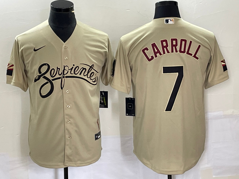 Men's Arizona Diamondbacks #7 Corbin Carroll 2021 Gold City Connect Cool Base Stitched Jersey