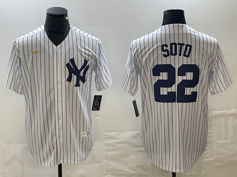 Men's New York Yankees #22 Juan Soto White Throwback Stitched MLB Cool Base Nike Jersey