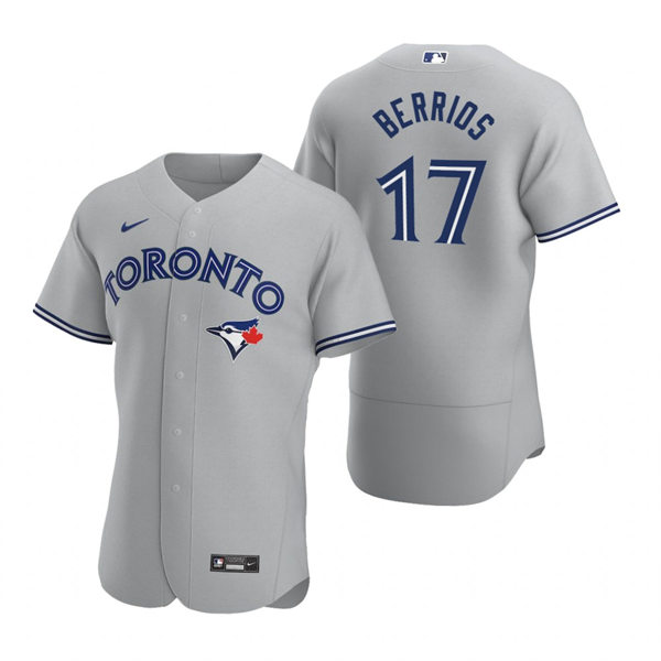 Mens Toronto Blue Jays #17 Jose Berrios Nike Gray Road Flex Base Player Jersey