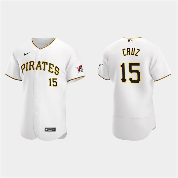 Mens Pittsburgh Pirates #15 Oneil Cruz Nike White Home FlexBase Player Jersey