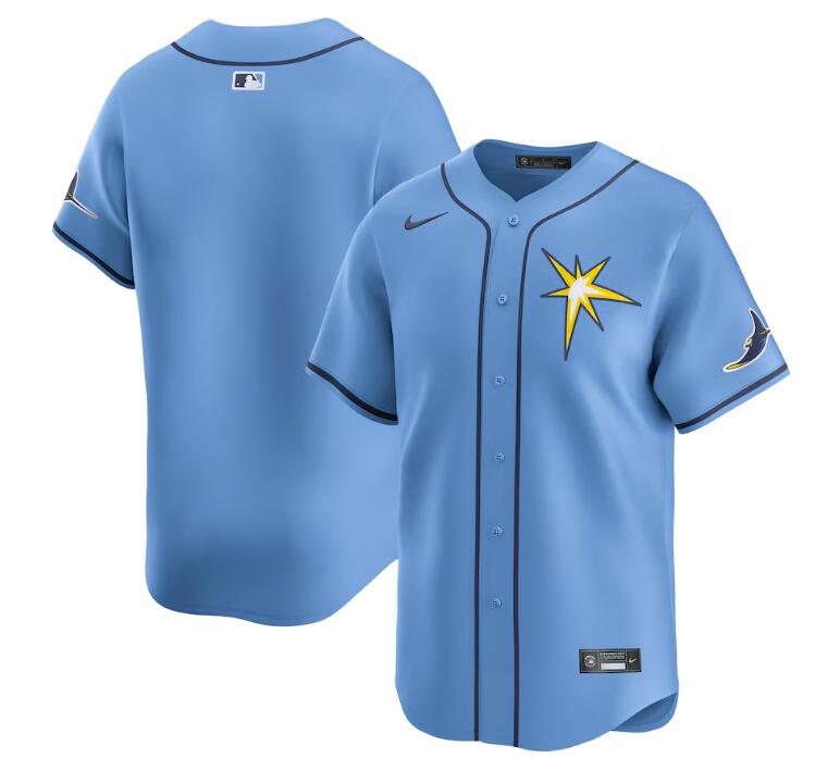 Men's Tampa Bay Rays Blank Light Blue Alternate Limited Stitched Baseball Jersey