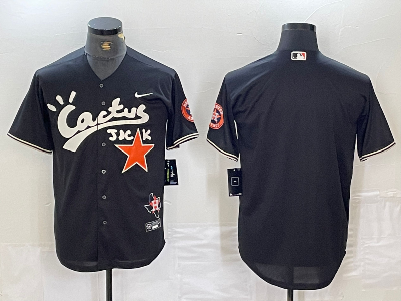 Men's Houston Astros Blank Black Cactus Jack Vapor Premier Stitched Baseball Jersey