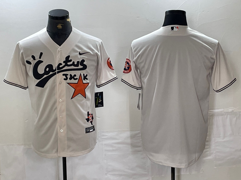 Men's Houston Astros Blank Cream Cactus Jack Cool Base Jersey