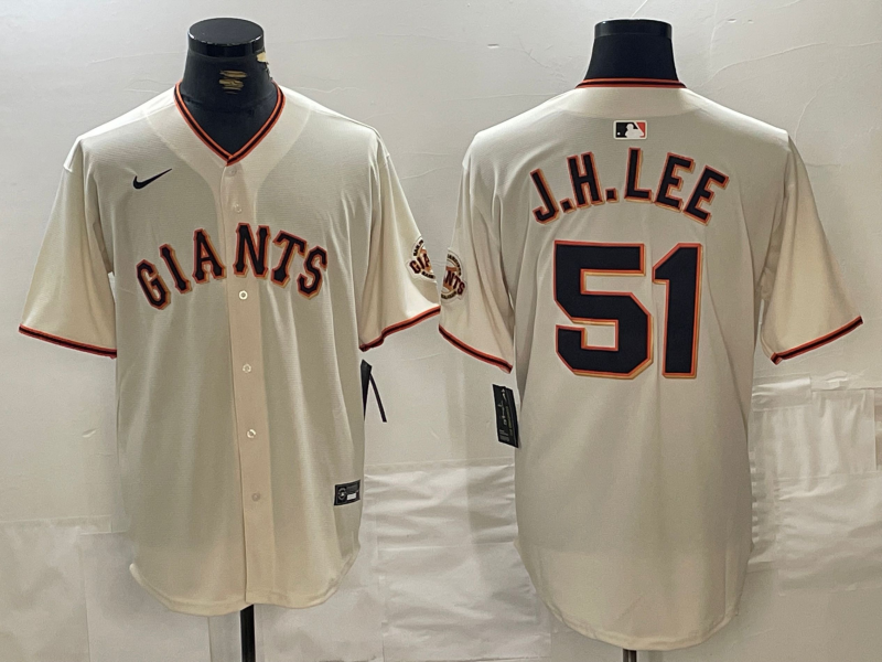 Men's San Francisco Giants #51 Jung Hoo Lee Cream 2024 Home Limited Stitched Baseball Jersey