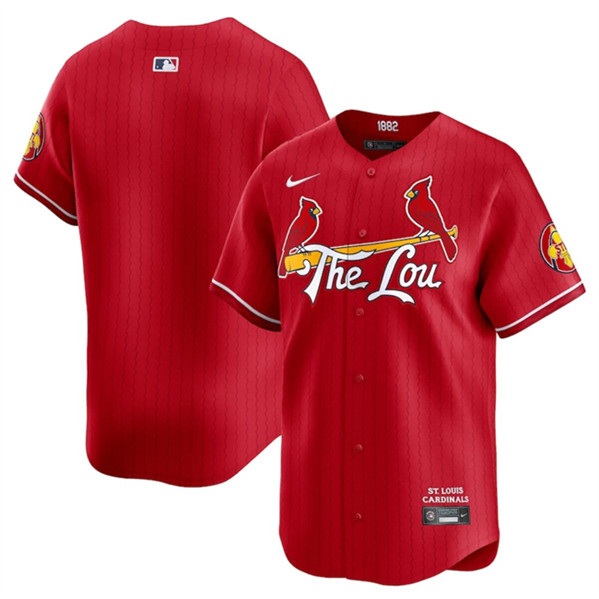 Men's St. Louis Cardinals Blank Red 2024 City Connect Limited Stitched Baseball Jersey