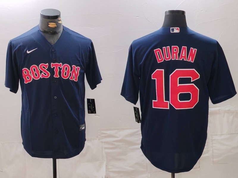 Men's Boston Red Sox #16 Jarren Duran Navy Cool Base Stitched Jersey